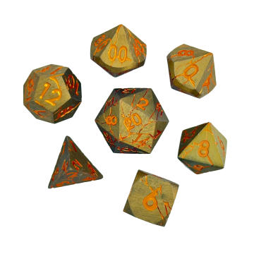 16mm Infinity Ore Dwarven Metal® Gold w/Orange Magma 7 pc set